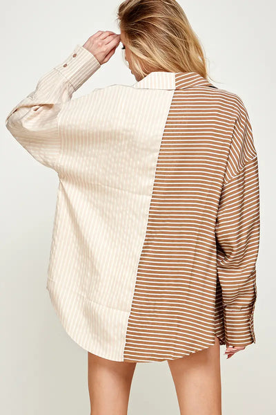 Asymmetrical Striped Shirt