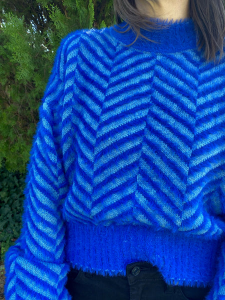 Chevron Eyelash Sweater