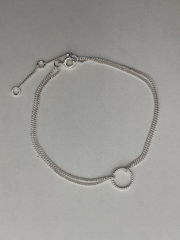 Double Chain Ring Charm Bracelet